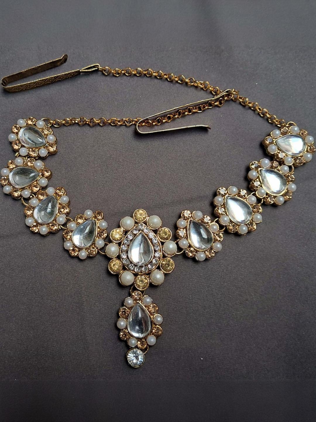 Vidhya Kangan Artificial Stones Studded Waist Chain Saree Accessories