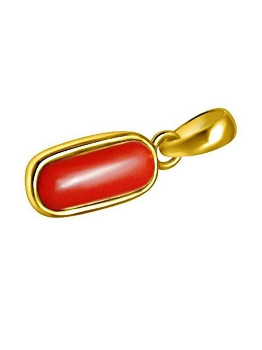 RAVIOUR LIFESTYLE Red Stone Studded Gold-Plated Pendants