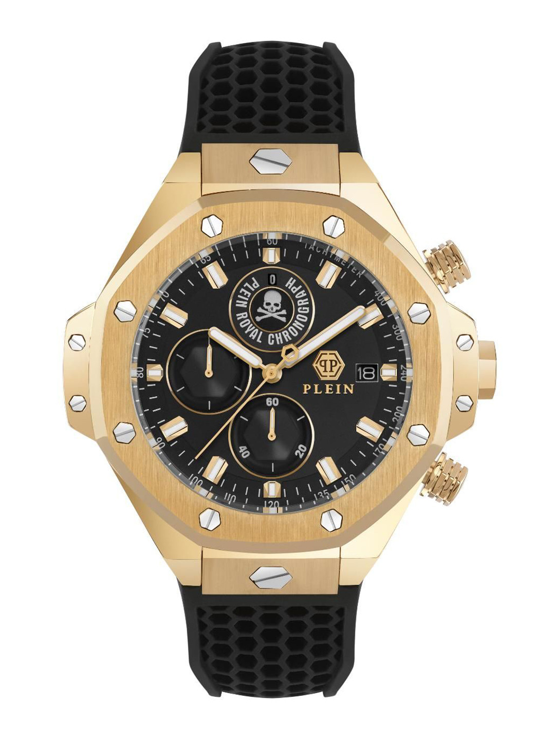 PHILIPP PLEIN Newness Men Brass Round Dial & Straps Analogue Watch PWLFA0325