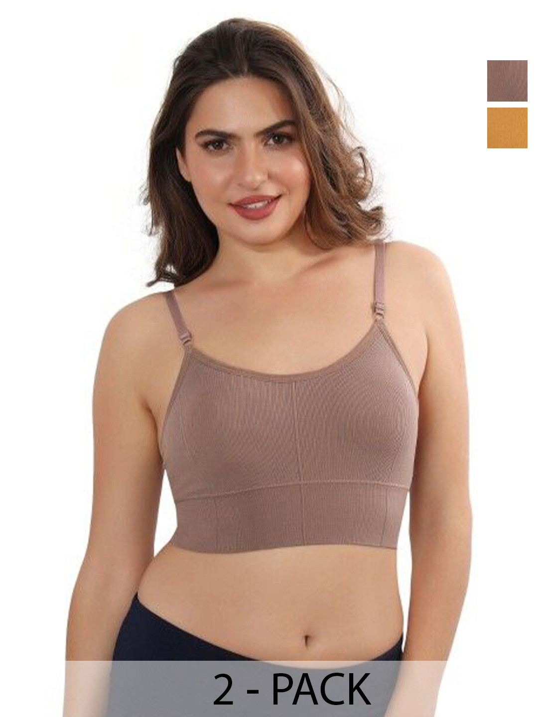 CALBONE Women Pack Of 2 Self Design Full Coverage Lightly Padded Non-Wired Everyday Bra