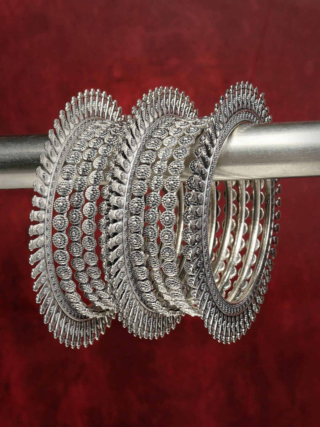 Anouk Set Of 6 German Silver Oxidized Bangles