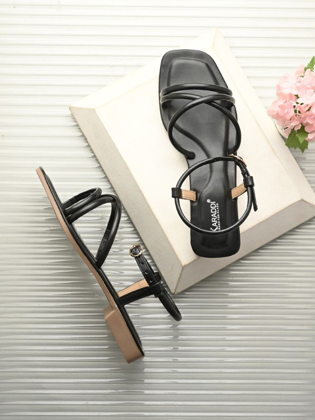 KARADDI Women Solid Strappy Napa Synthetic Open Toe Flats