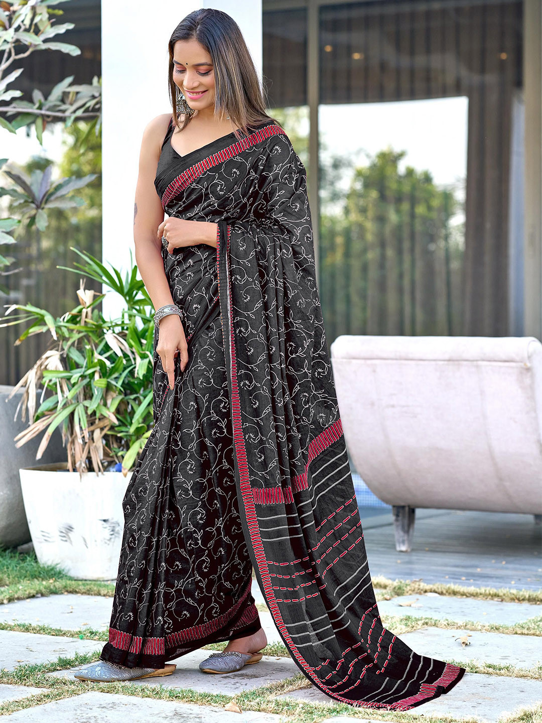 Pandadi Saree Batik Printed Block Print Sarees