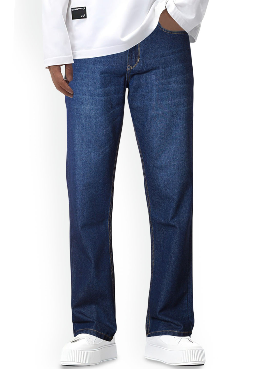 RIG BONE Men Loose Mid-Rise Heavy Fade Baggy Jeans