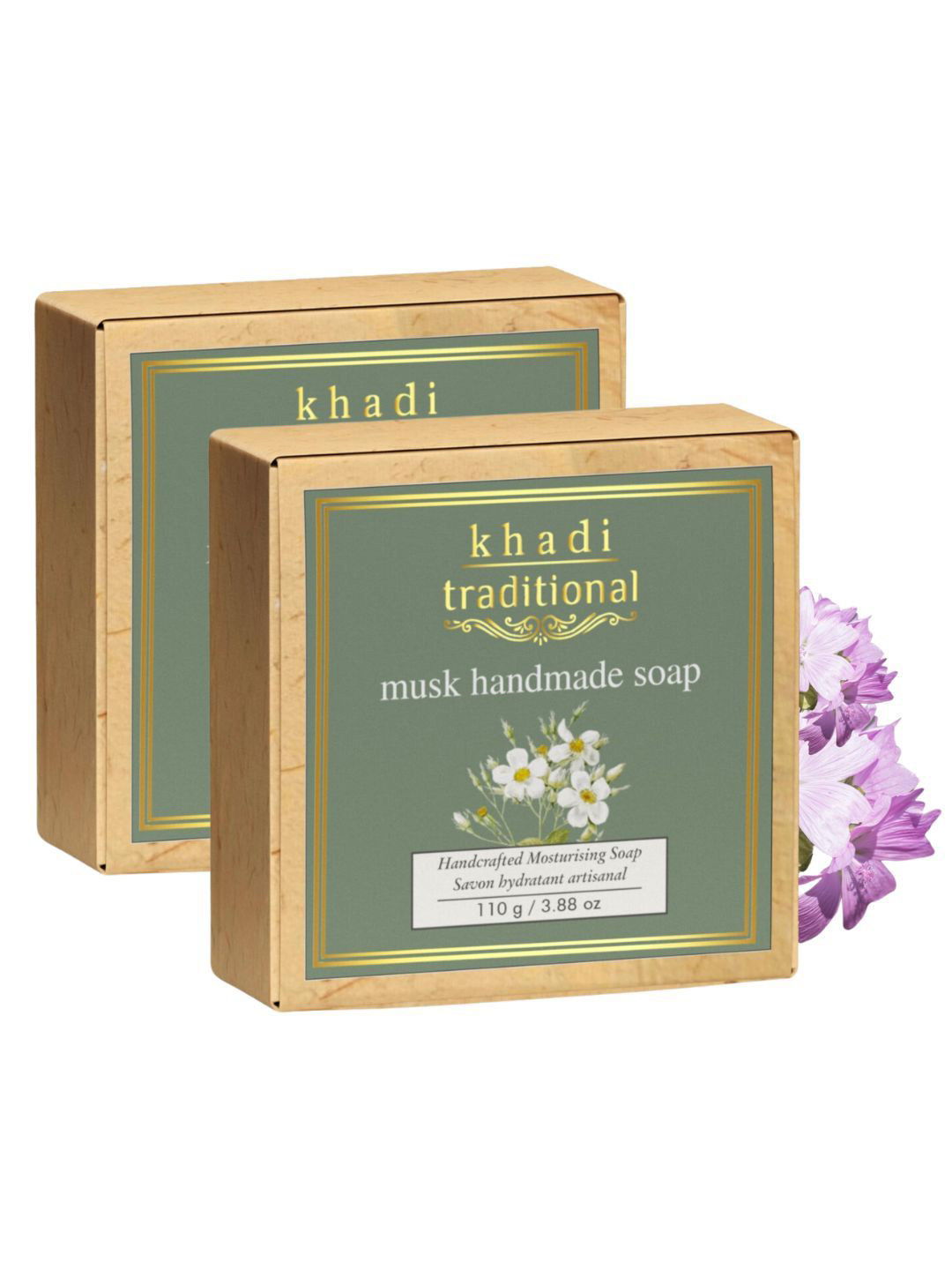 Khadi Traditional Pack of 2 Unisex Soap Musk Handmade Soaps - 110 g Each