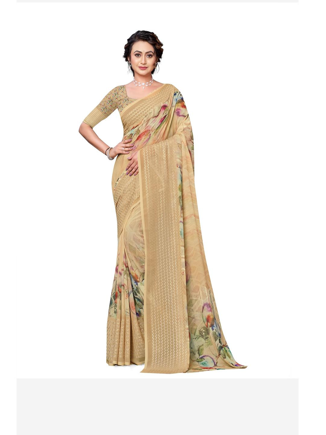 PARVOTSAV Women Bronze Sarees