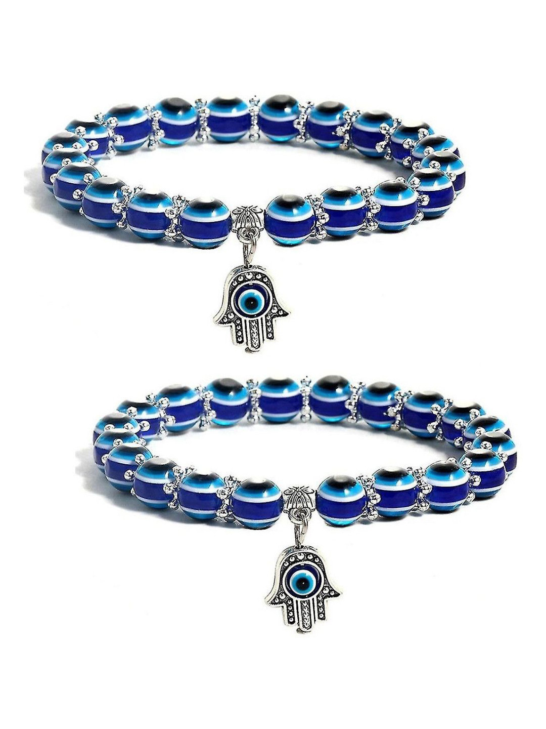 Ringzinnie Unisex Set of 2 Evil Eye Charm Bracelet
