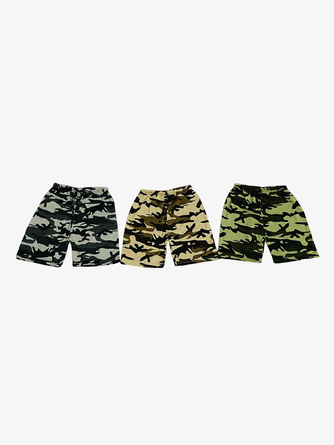Mank D Unisex Kids Pack Of 3 Camouflage Printed Shorts