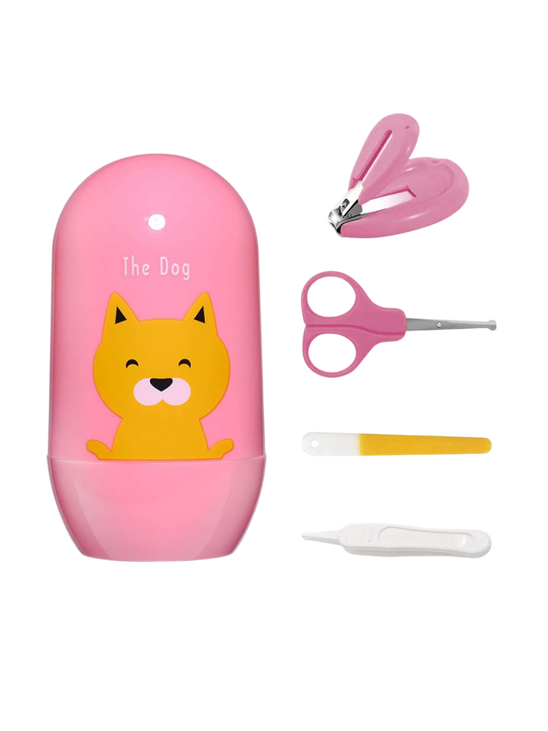 Joy Buzz 4 In 1 Egg Shape Baby Nail Clipper Kit - Dog Pink