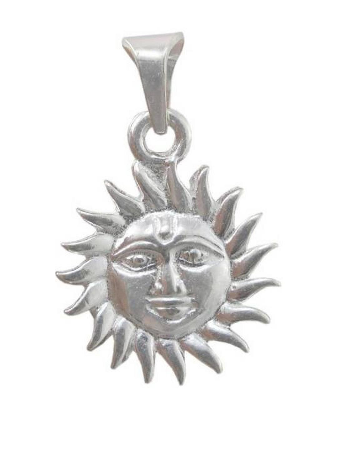 RAVIOUR LIFESTYLE Sun Shaped Silver Pendant