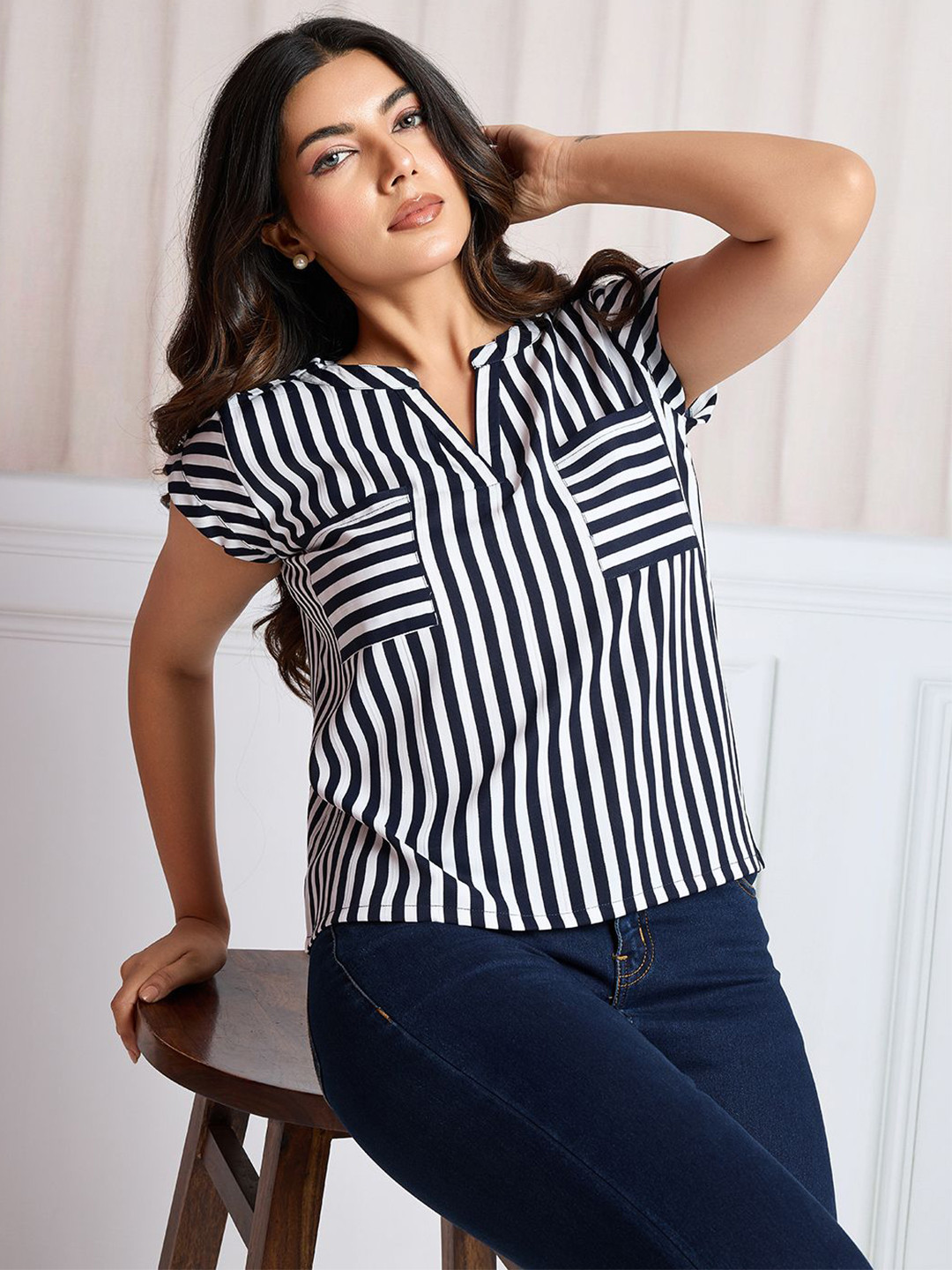 TATER GARMENTS Women Striped T-shirts