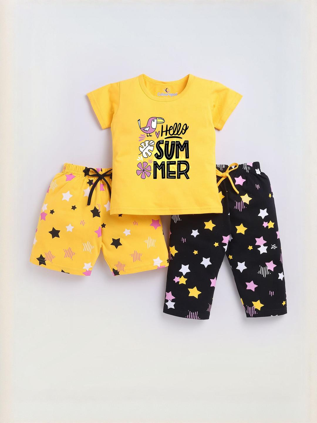 Colourspop Girls Yellow Clothing Set