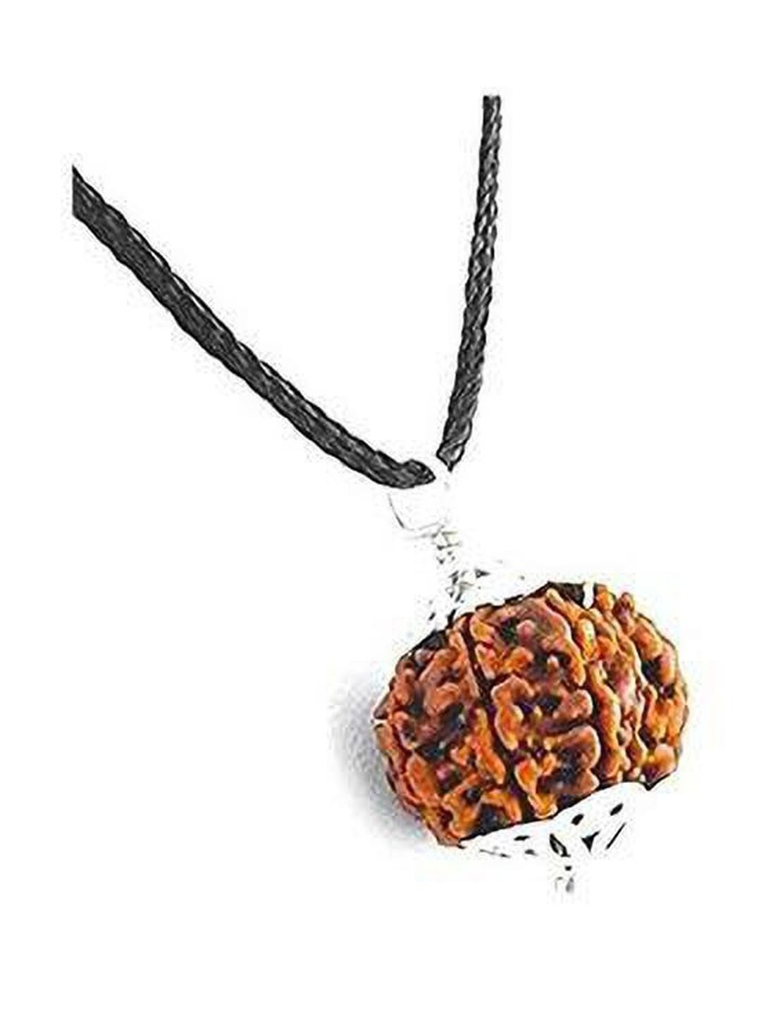 RAVIOUR LIFESTYLE Silver Pleated Rudraksha Pendant