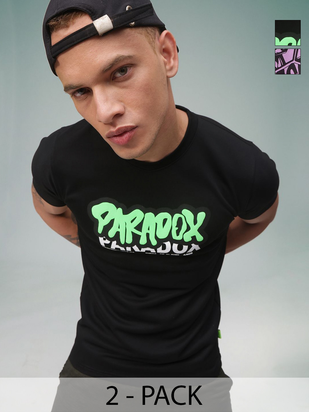 MADSTO Pack Of 2 Typography Printed Round Neck Cotton T-shirt