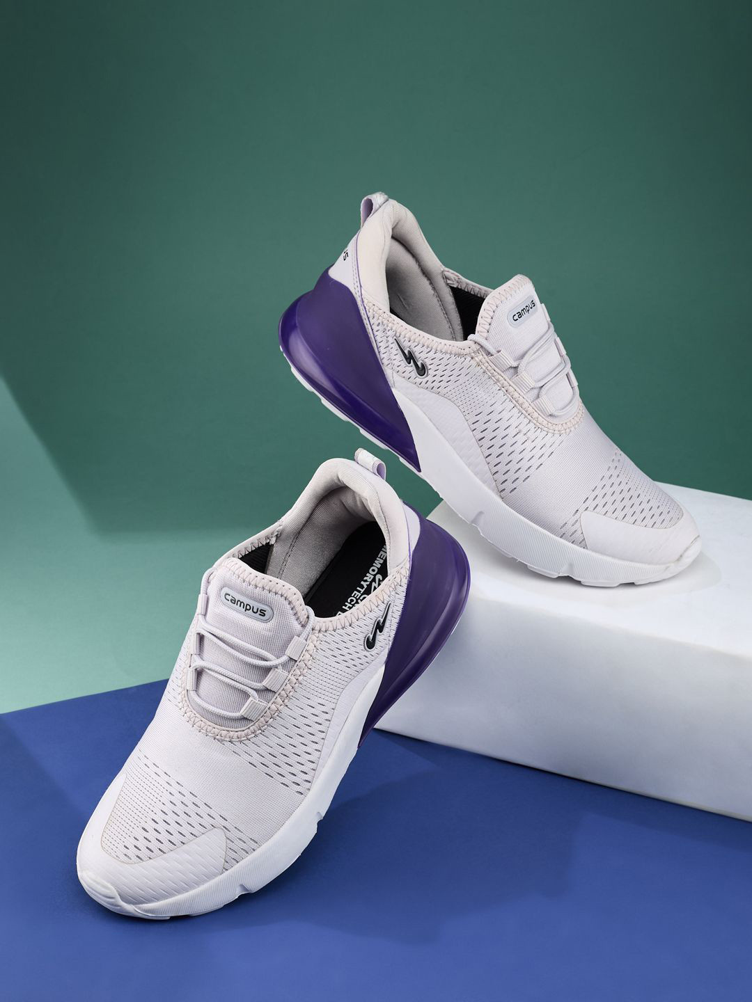 Campus Women CRAPE Mesh Lace-Ups Running Non-Marking Shoes