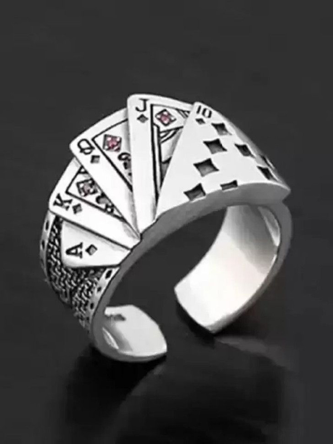 Ringzinnie Men Stainless Steel Textured Finger Ring