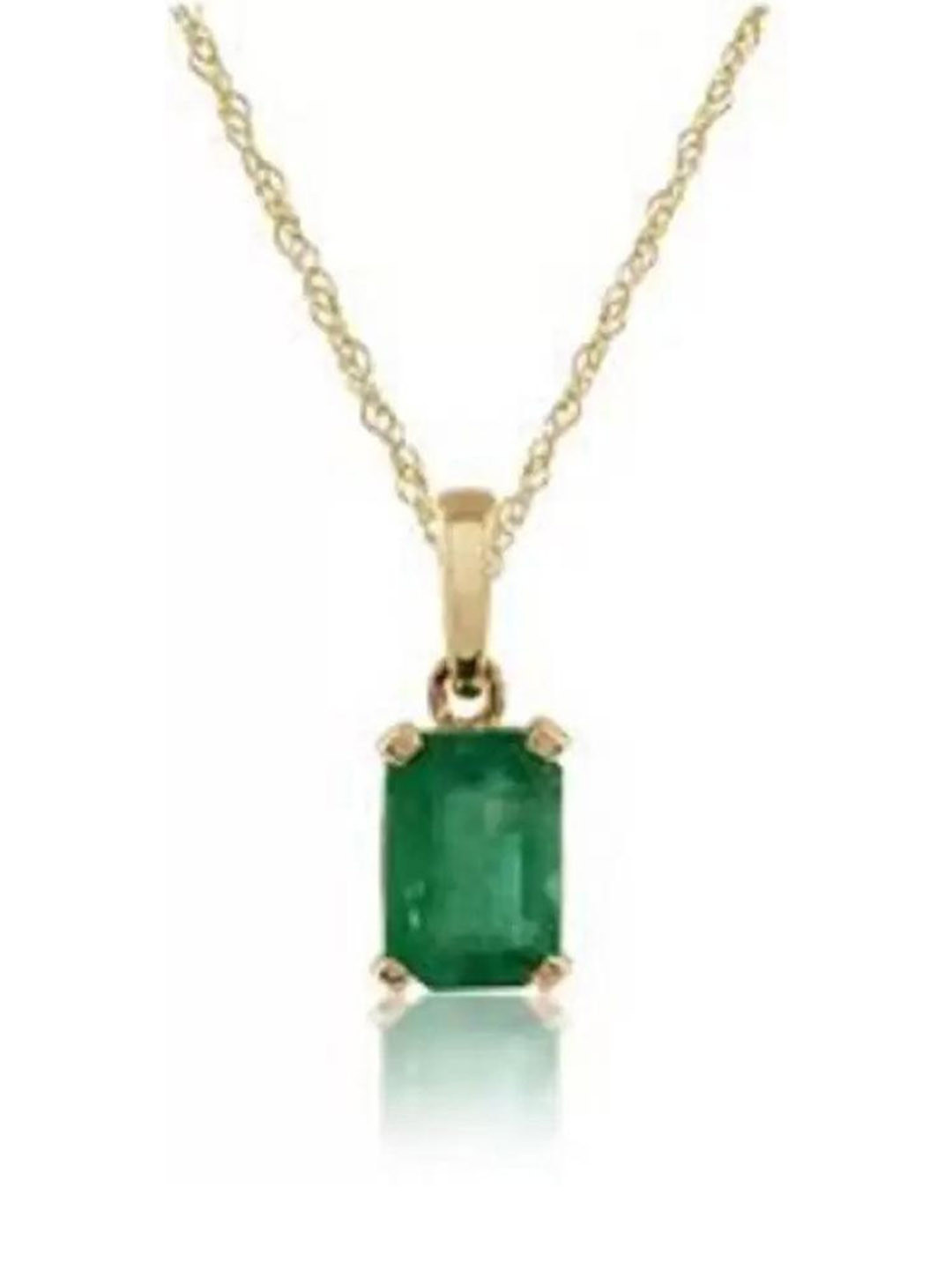 GenZcomplex Unisex Emerald Stones Studded Square Shaped Pendant