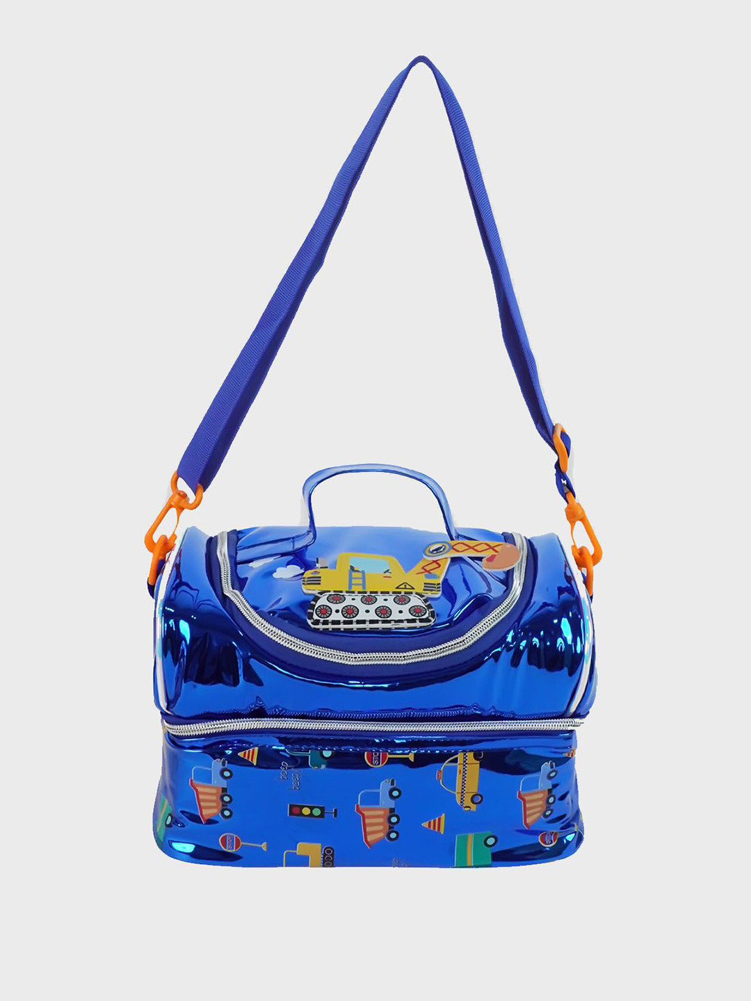 Little Surprise Box LLP Blue Transport Theme Double Compartment Insulated Lunch Bag