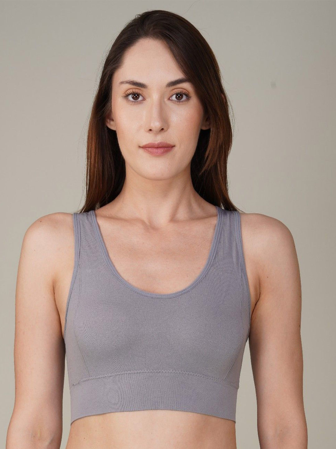 Poftik Women Full Coverage Low Impact, Padded Seamless Workout Bra