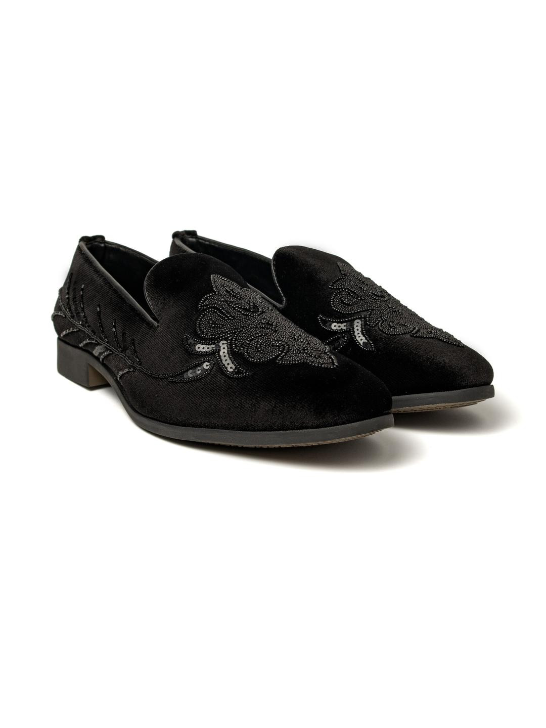 Bold Bunny Men's Luxurious Sequin Embroidery Slip-on Party Wear Loafers