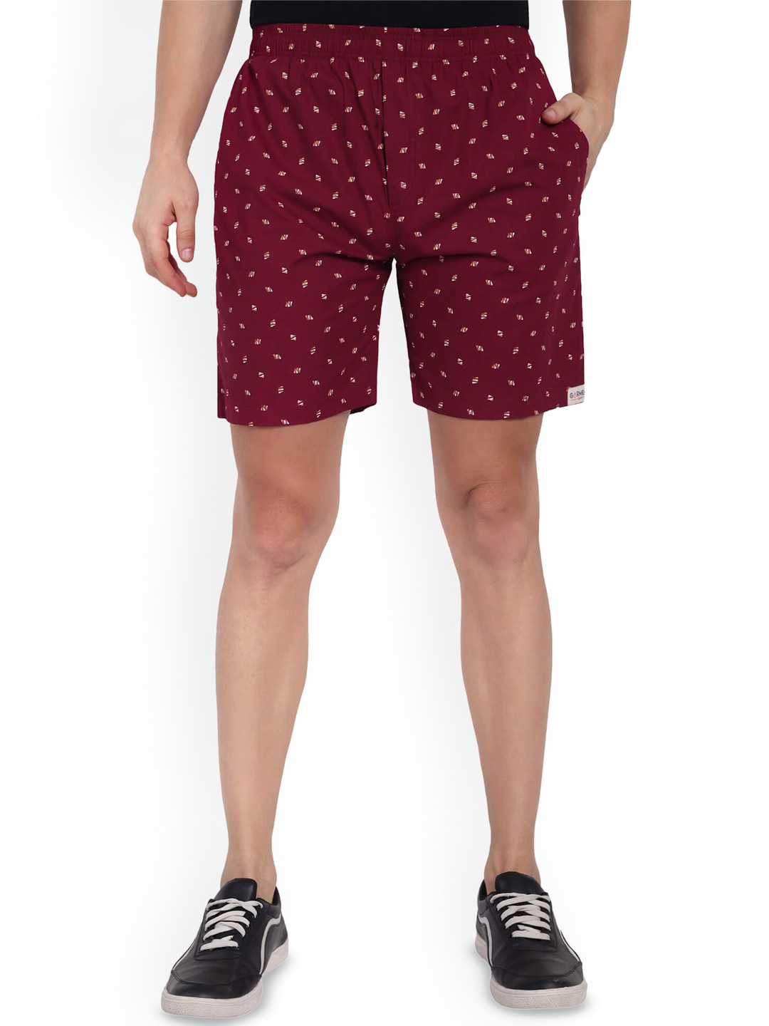 Garment Globe Men Printed Cotton Boxer SKUGG1001BOXERMAROON S
