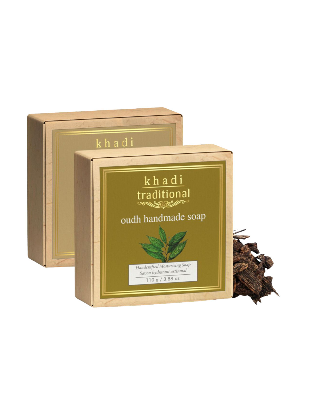 Khadi Traditional Pack of 2 Unisex Soap Honey Vanilla & Oudh Handmade Soaps - 110 g Each