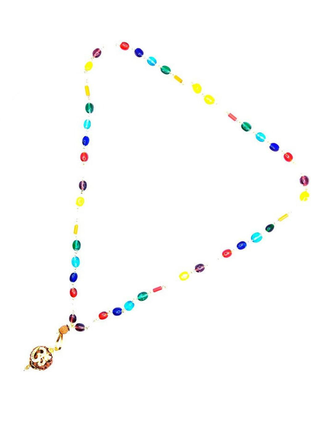 RAVIOUR LIFESTYLE Adult Multicolor Beaded Silver Chain