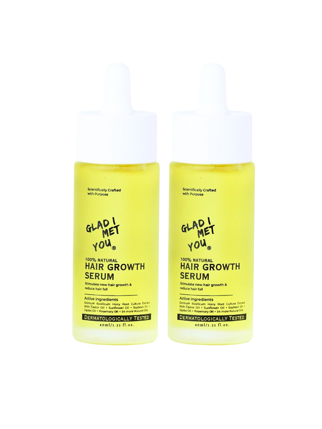 GLAD I MET YOU Pack Of 2 100% Natural Hair Growth Serum - 40 ml Each