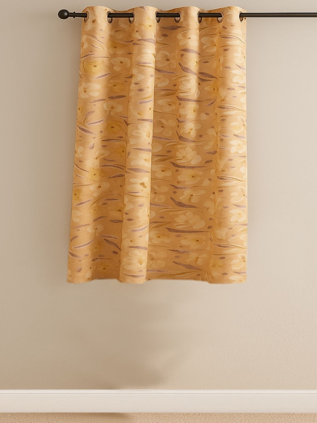 ANA Mustard Floral Room Darkening Window Curtain