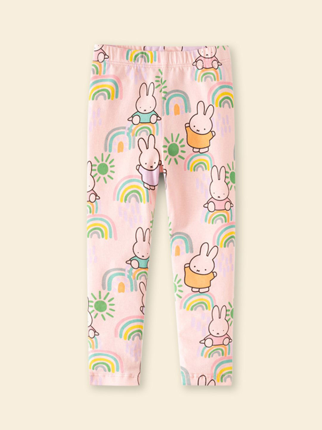 INCLUD Girls Rabbit & Rainbow Printed Ankle Length Leggings