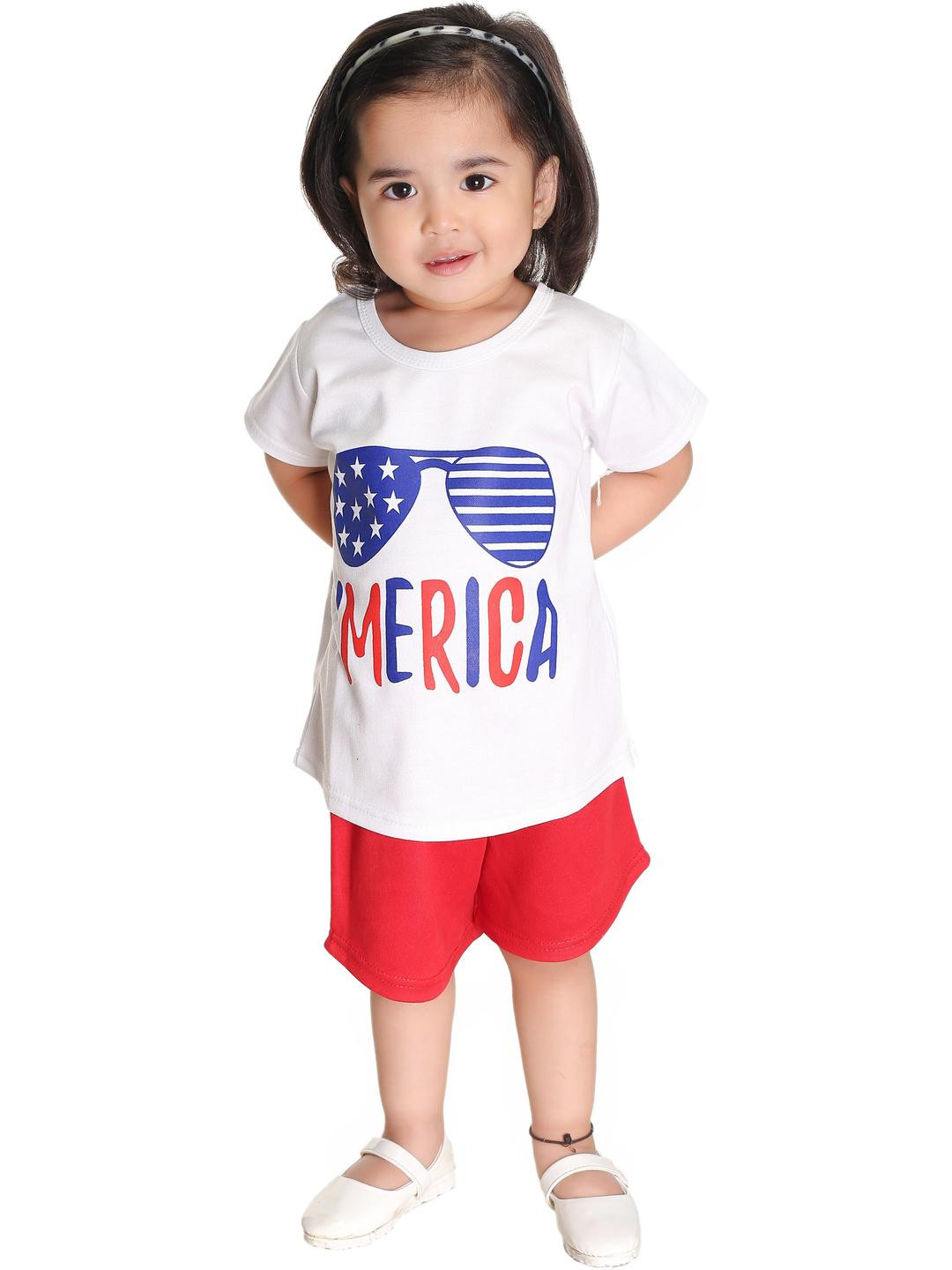 Smuktar garments Girls White Clothing Set
