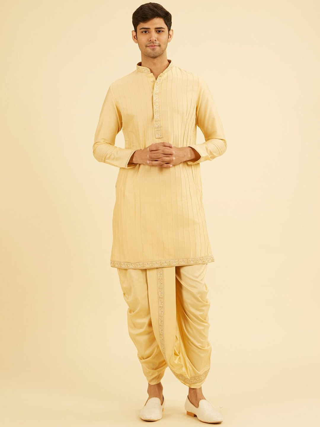 Manyavar Men Striped Kurta with Dhoti Pant