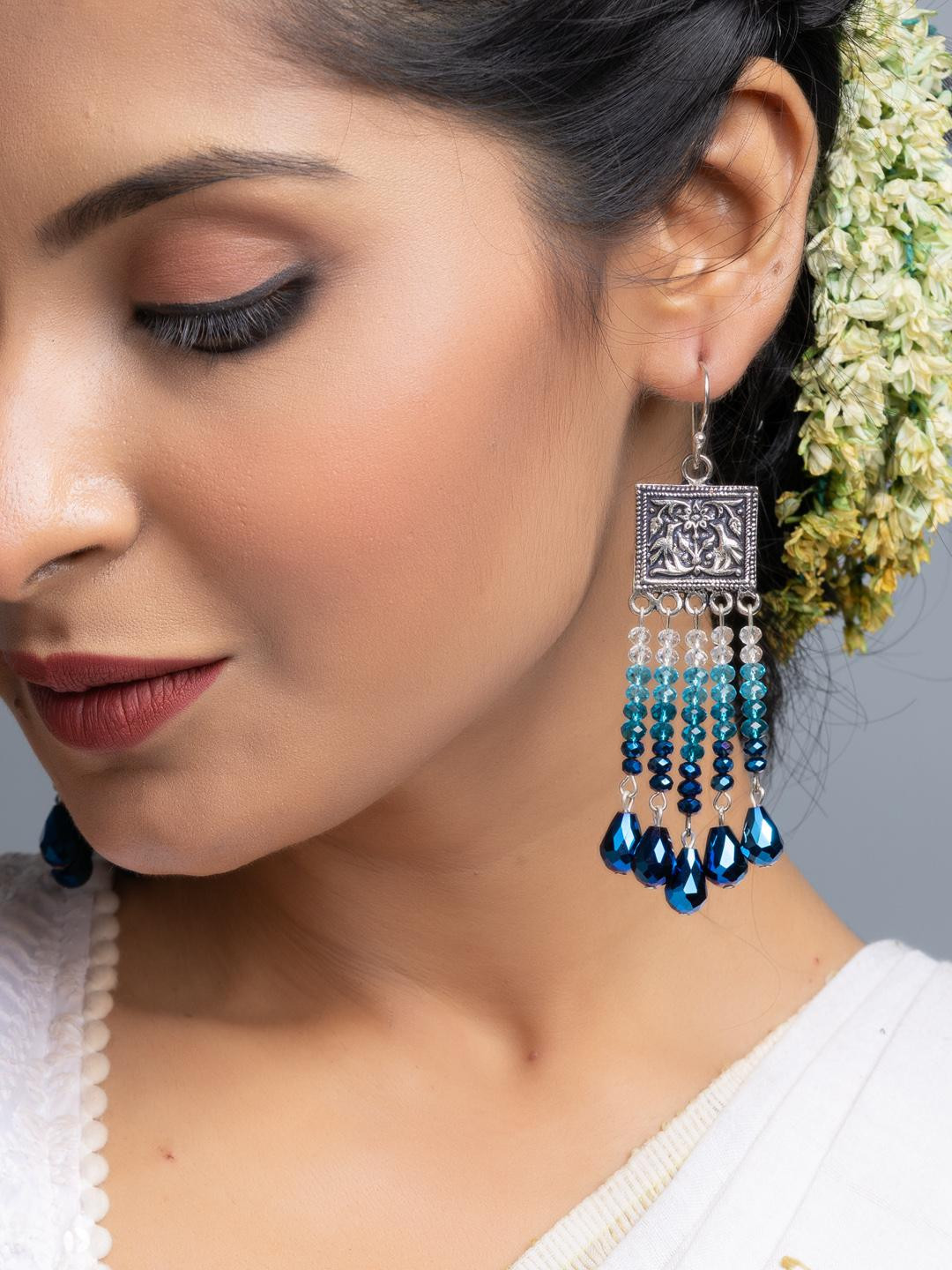 Look and Adorn Shades of Blue Dangler Earrings