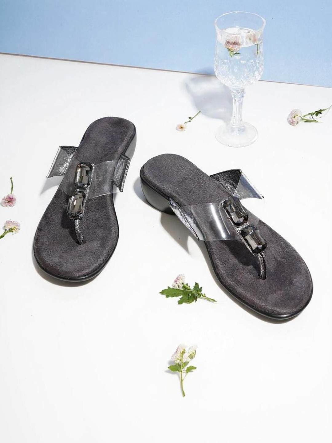 Kneetoes Women Gemglow Transparent Thong Sandals