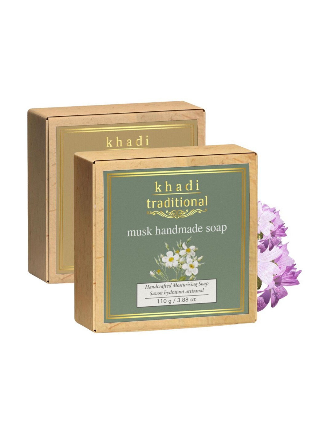 Khadi Traditional Pack of 2 Unisex Soap Honey Vanilla & Musk Handmade Soaps - 110 g Each