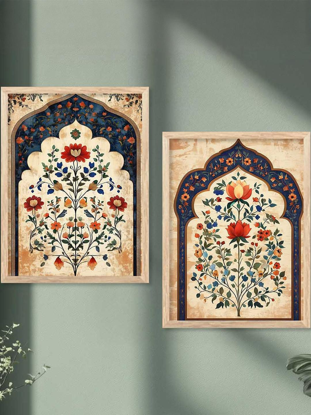 WALLLANE Floral Wall Art Poster With Frame