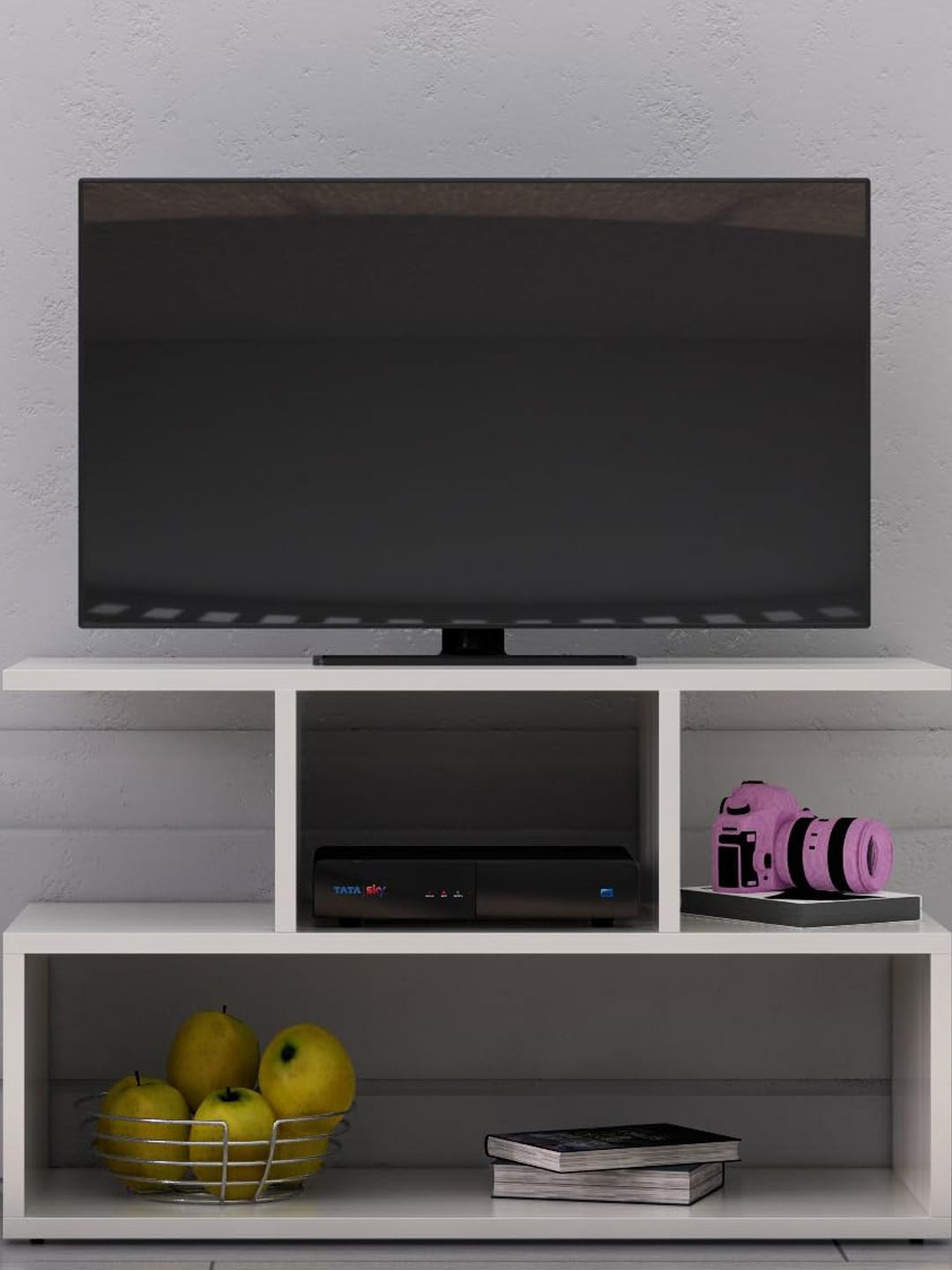 HEXA RED White Wall Mounted Wood TV Unit