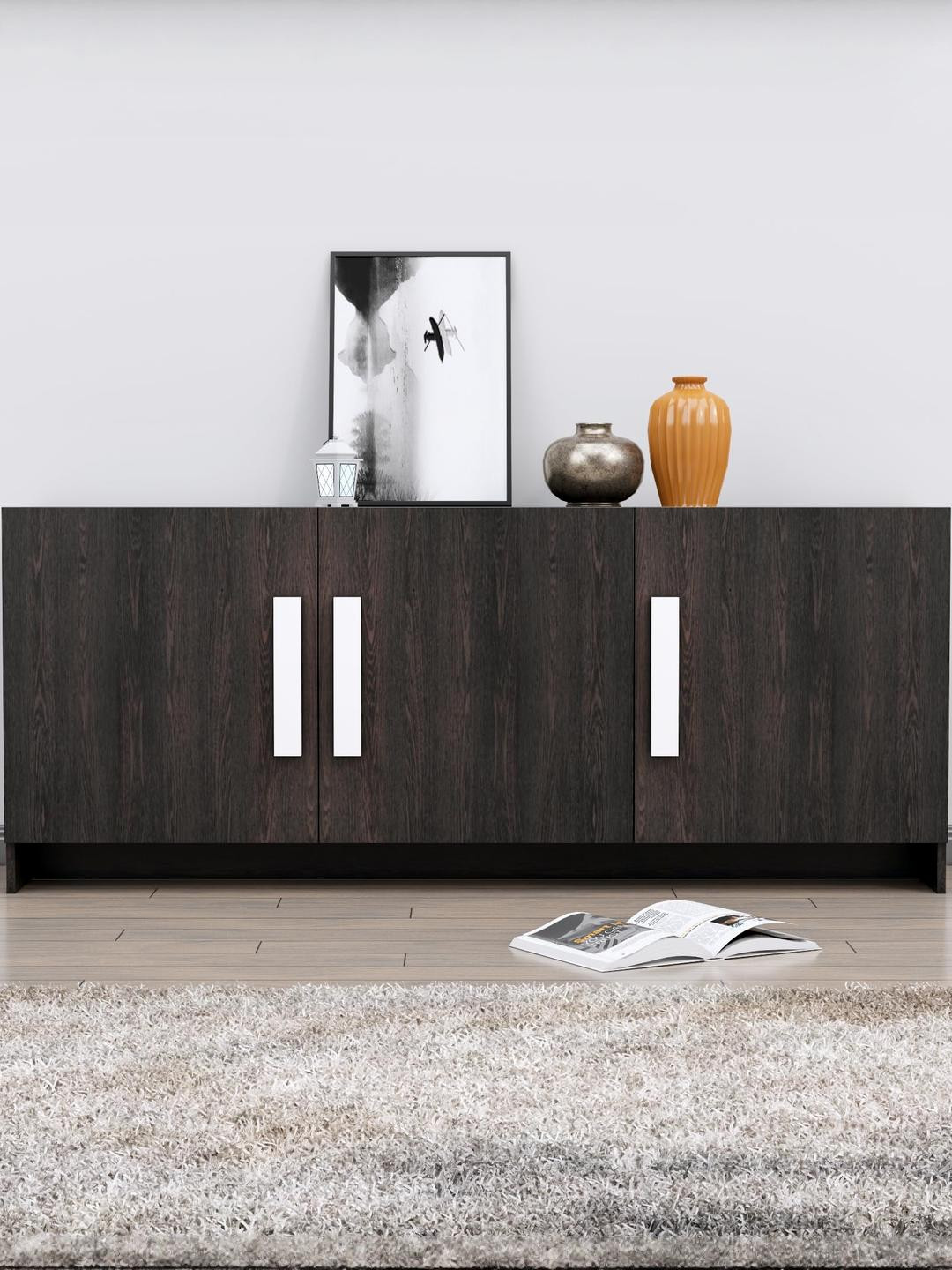 HEXA RED Brown Engineered Wood Storage Cabinet