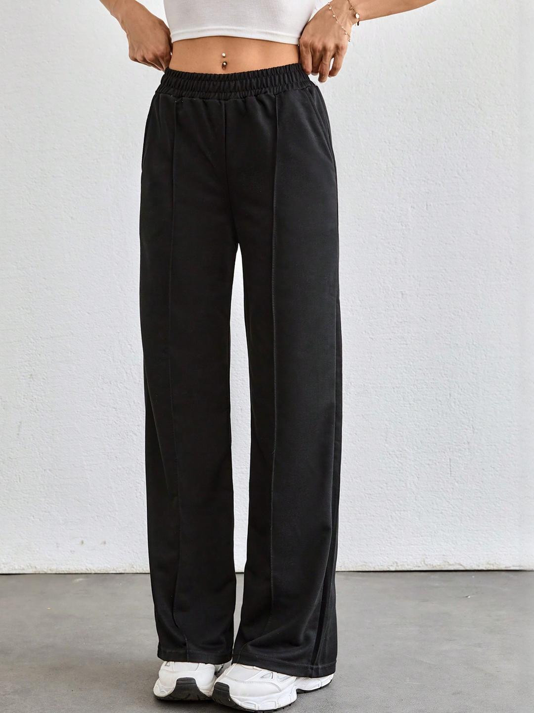 Imsa Moda Women Black soild Front Line Pant