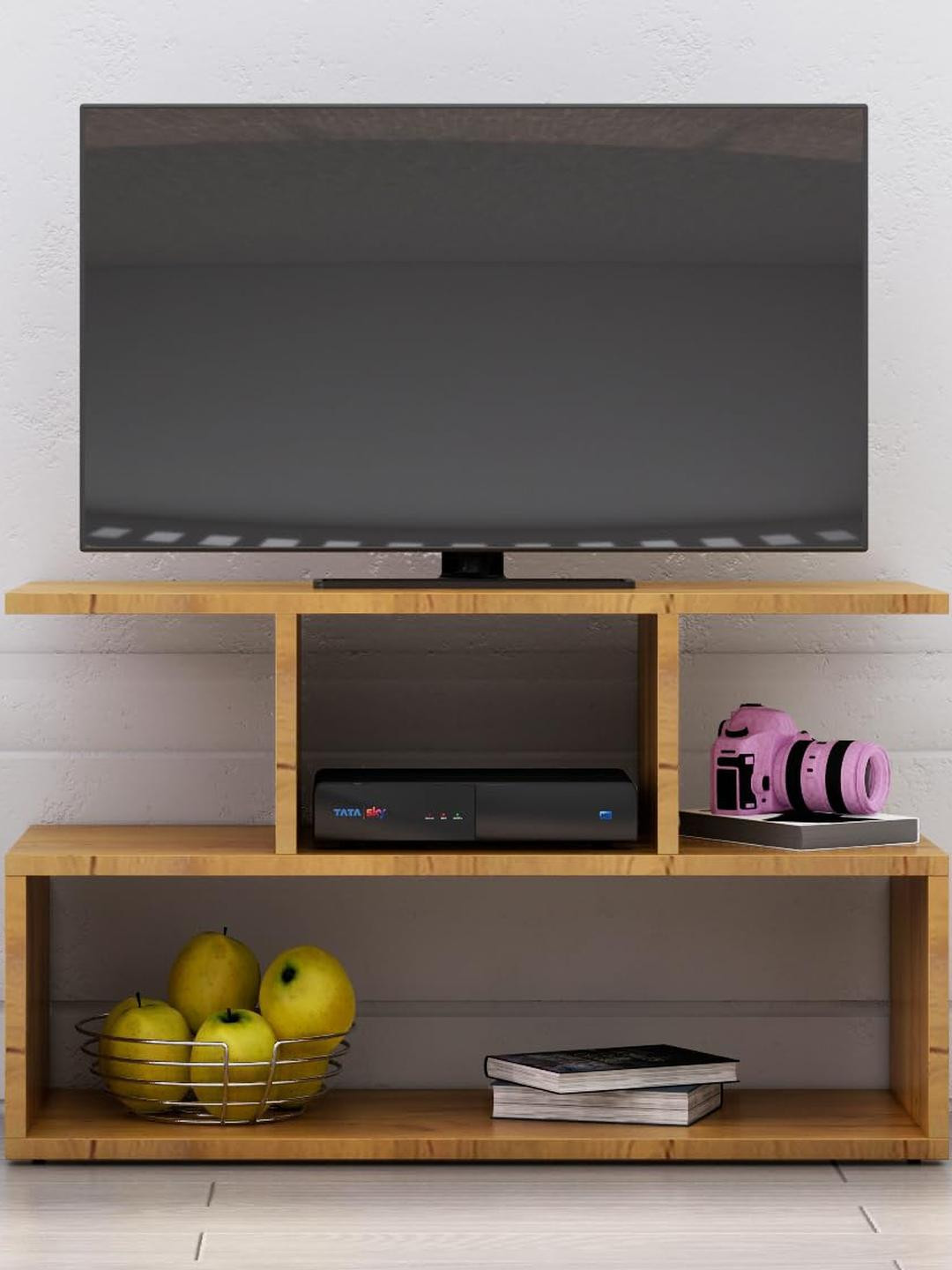 HEXA RED Wooden Wall Mounted TV Unit Cabinet with Storage