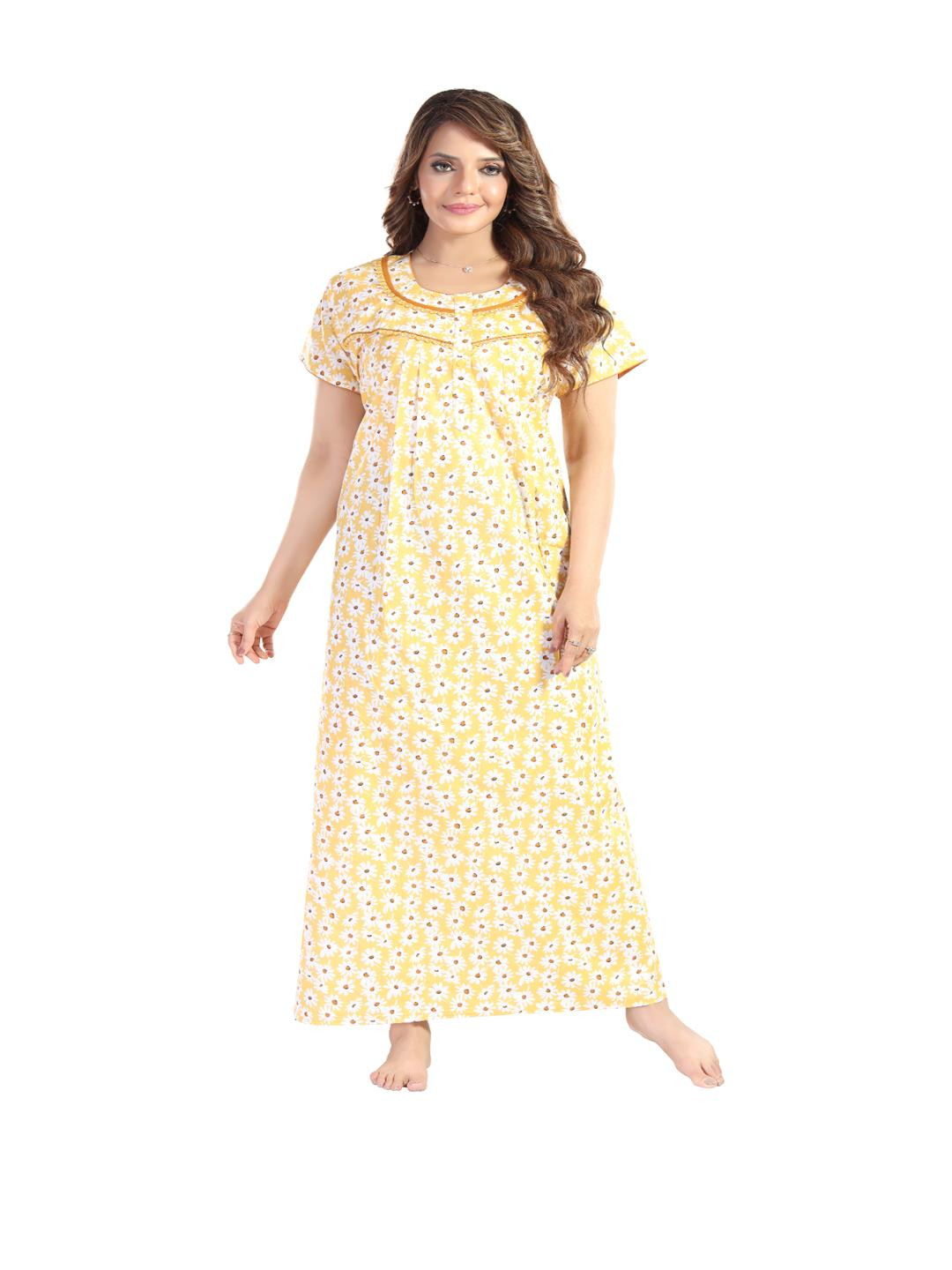 TRUNDZ Women Yellow Nightdress