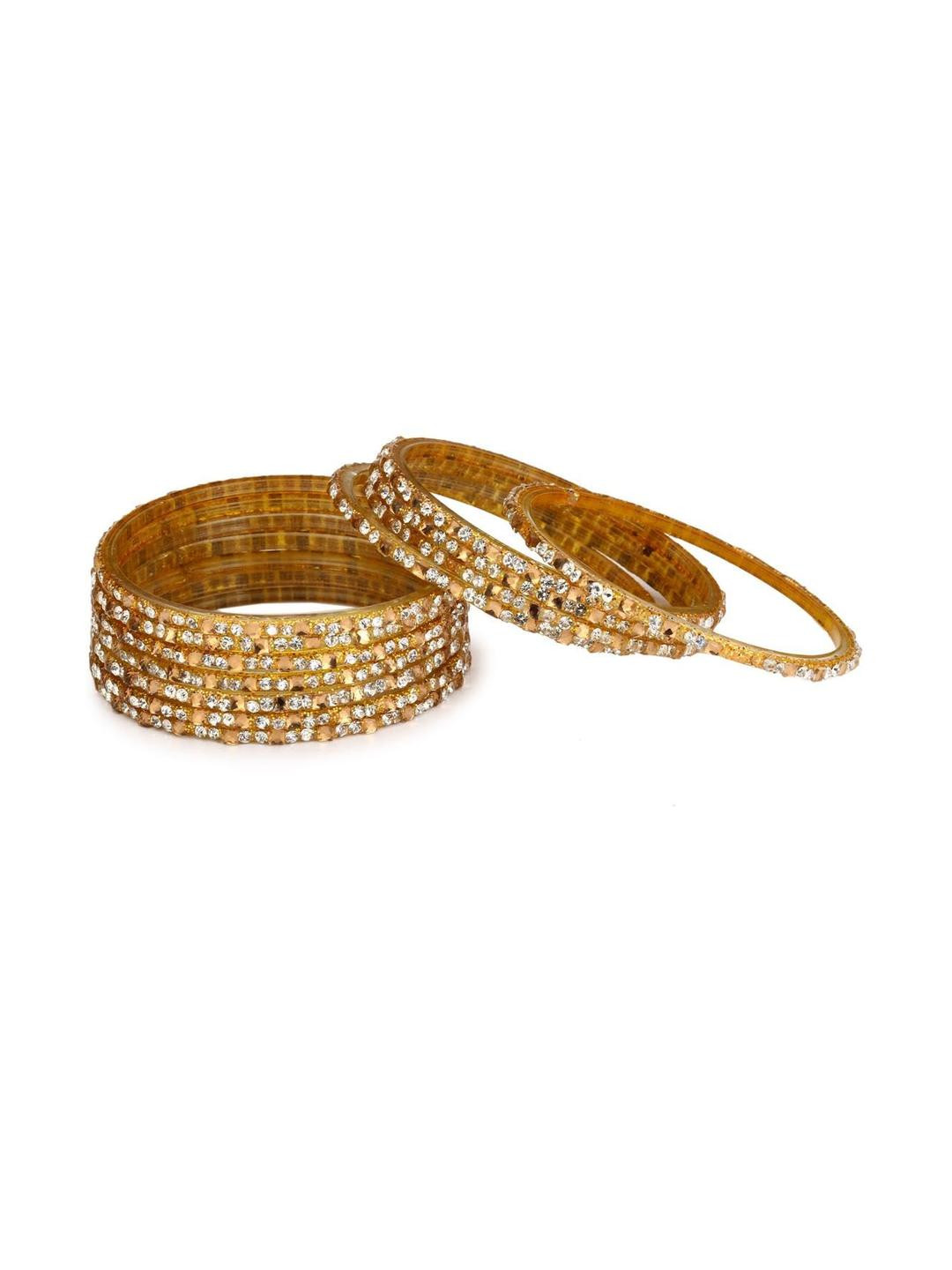 1ST TIME Women Traditional Handcrafted Gold Bangles Set