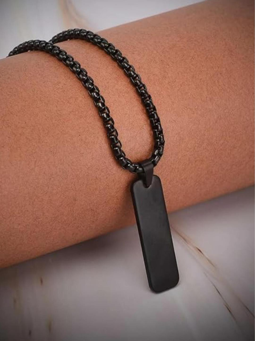 Pranjal Gems Black Men Square Pendants