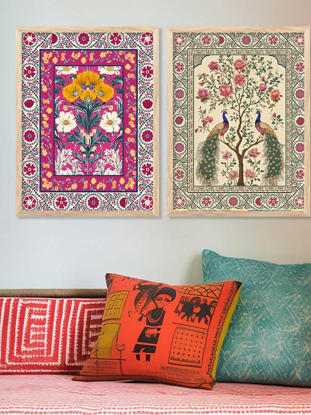 WALLLANE Brown Wood Abstract Traditional Wall Paintings For Living Room Office Bedroom