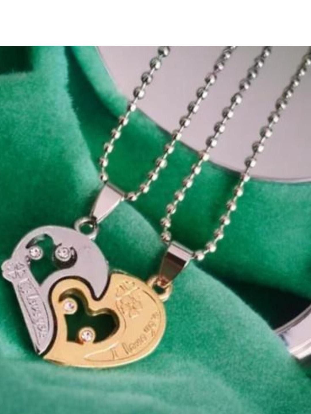 RSPR Silver And Gold Heart Shaped Pendants