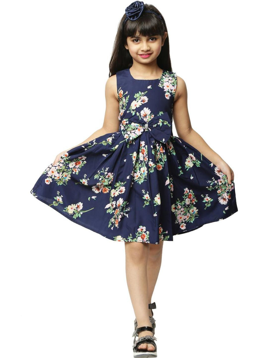 Shahina Fashion Girls Casual Knee Length Frock Dress