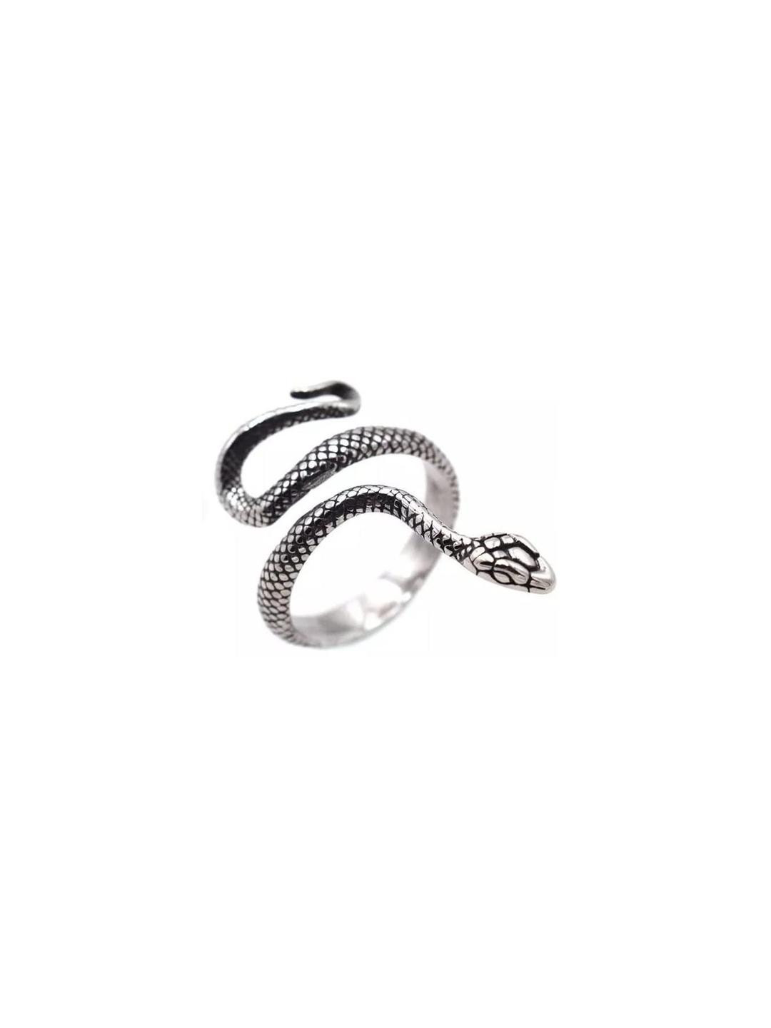 Inites Silver Plated Serpent Shaped Thumb Finger Ring