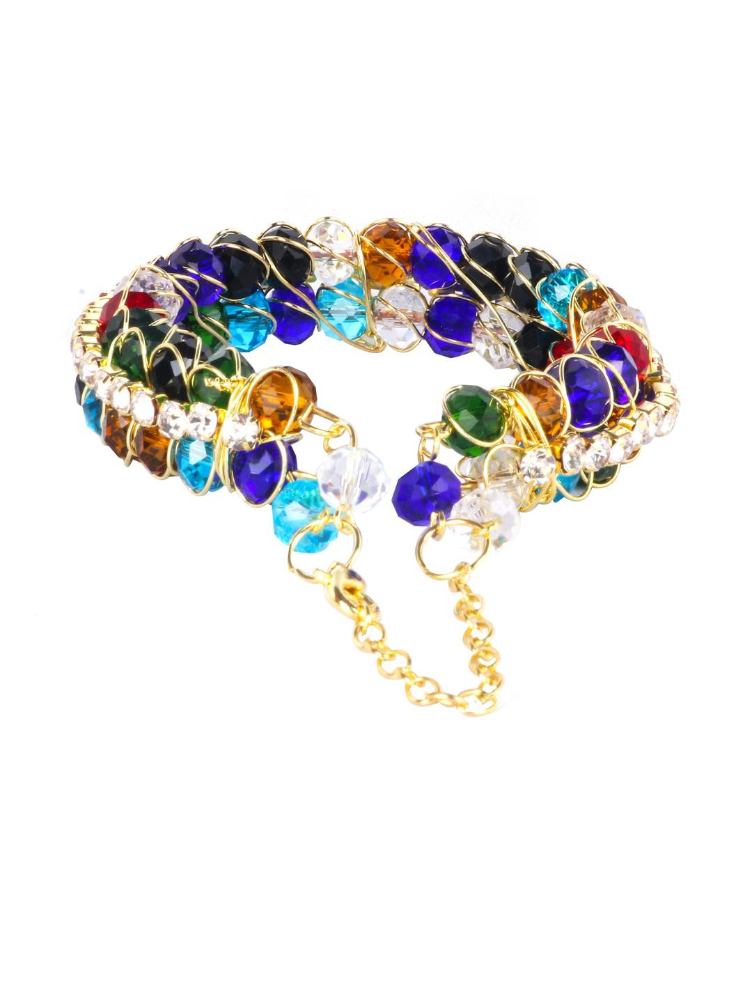 ZURIKRISHA Women Multicolored Stone Adjustable Bracelet