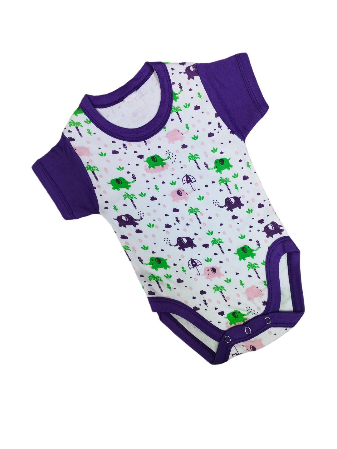 Amacart Unisex Kids Purple Animal Printed Dungarees