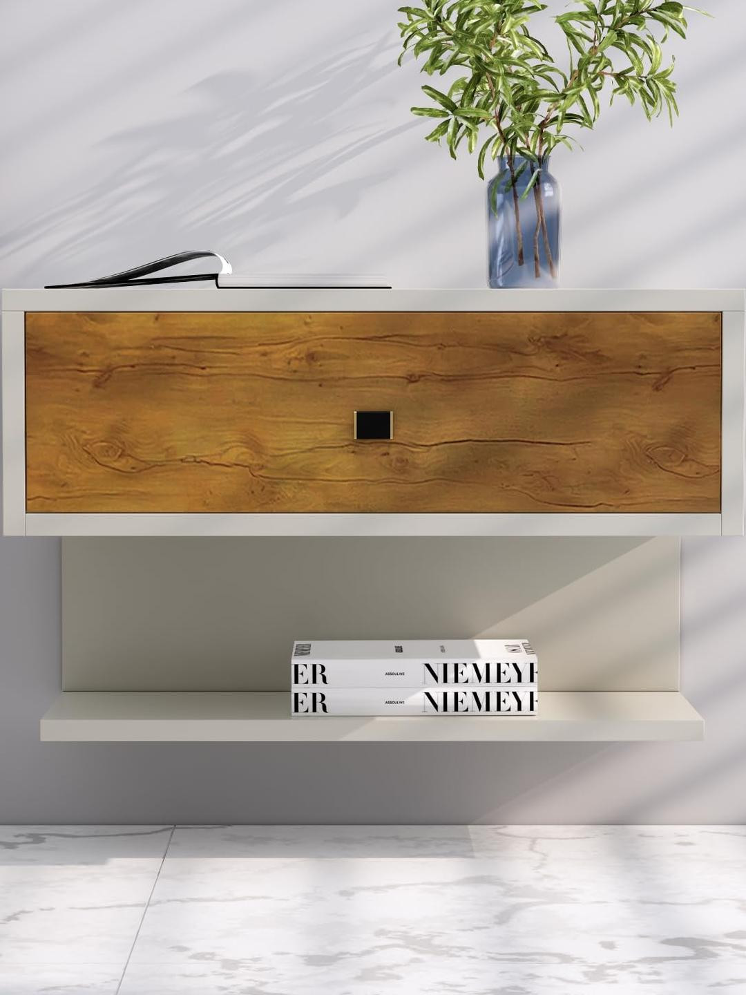 HEXA RED Multi Engineered Wood Bedside Table